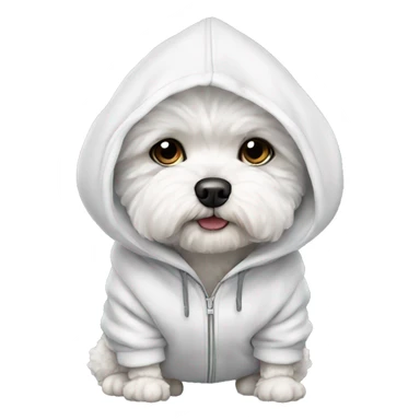 bichon dog wearing hoodie sticker