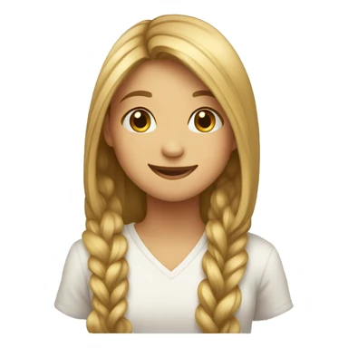 smiling girl with long hair hugging  sticker