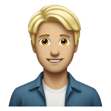 men with short blond hair and woman with blue long hair sticker