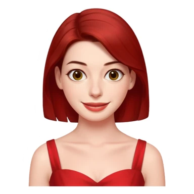 Anne Hathaway in red dress, cute sticker
