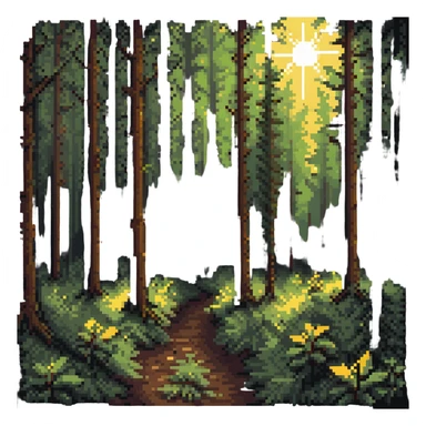 woods with sunlight sticker