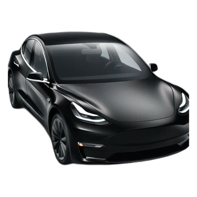 Black Tesla Model 3 with elon Musk inside sticker