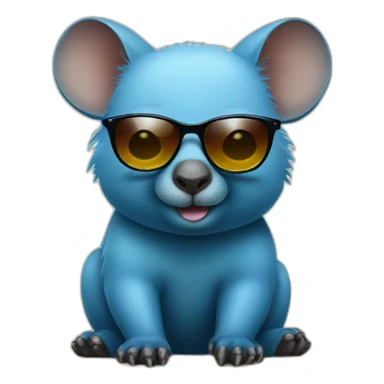 blue wombat with sunglasses sticker