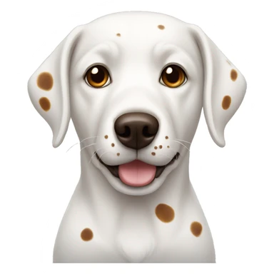 A white dog with brown spots around eyes sticker
