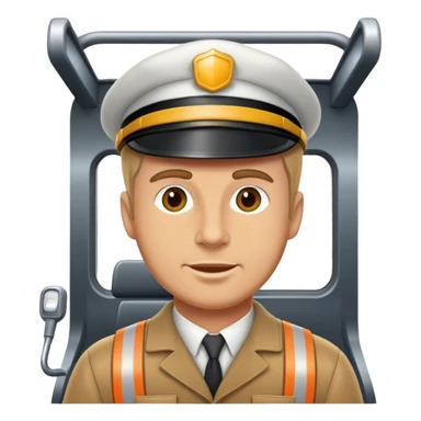 train driver white man sticker