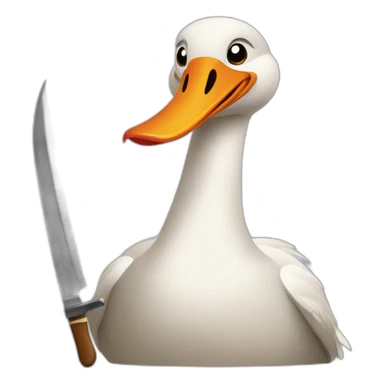 angry goose with a knife sticker