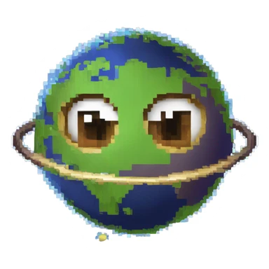 8bit planet sticker