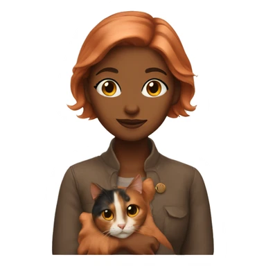 Copper girl with calico cat sticker