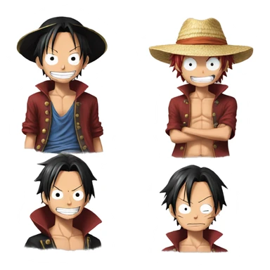 Luffy with shanks of one piece sticker