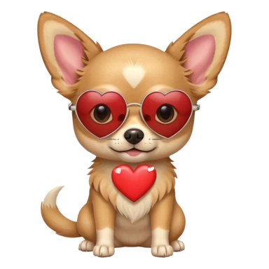 Chihuahua with heart shaped sunglasses ￼￼ sticker