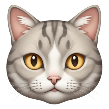 grey and white tabby cat face, thinking, with eyebrow lifted sticker