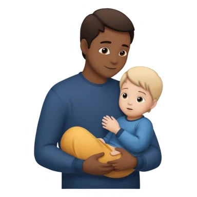 father silhouette holding a child sticker