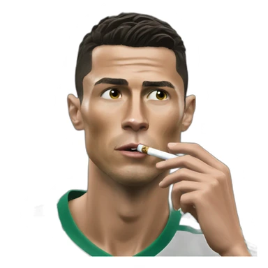 Cristiano Ronaldo smoking without teeth sticker