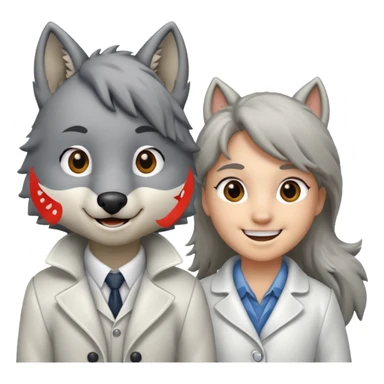 a wolf and a pony in love sticker