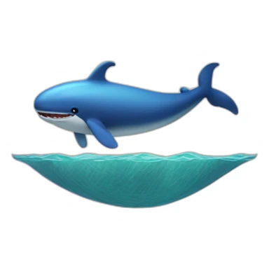 Une baleine dans un filet avec une sirène sticker