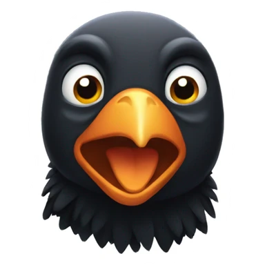 very happy crow sticker