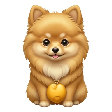 Create a golden pomeranian, all cute and adorable entire  only face and body  sticker