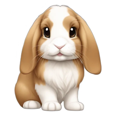 Mini lop bunny caramel and white sticker