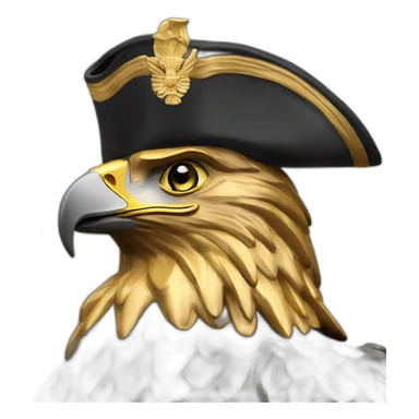 statue golden eagle with napoleon tricorne hat sticker