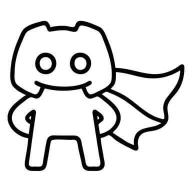 Discord logo character wearing a superhero cape sticker