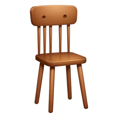 Wooden chair with only seat and  with three legs sticker
