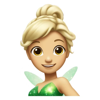 Light skin tinker bell with glitter in her two ponytails sticker