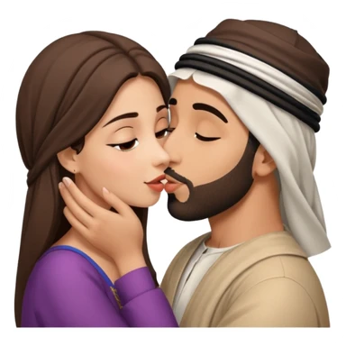 ￼Arab man kiss￼ European ￼ girl sticker