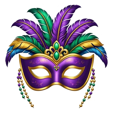 colorful Mardi Gras mask with feathers sticker