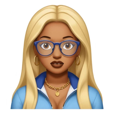 rapper Megan Thee Stallion wear glasses sticker