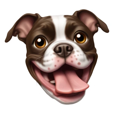 Brown Boston Terrier tongue out sticker