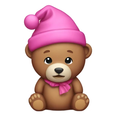 Pink Christmas bear sticker