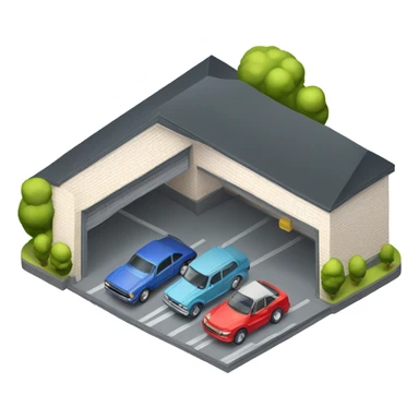 isometric car garage sticker