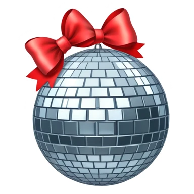 Disco ball with bow sticker