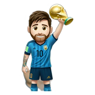 messi lifting world cup sticker