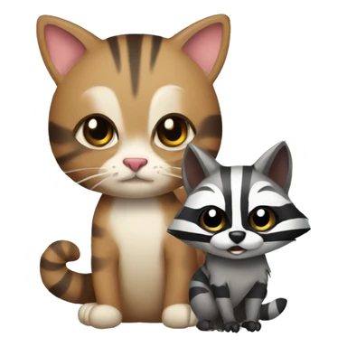 Cat and raccoon  sticker