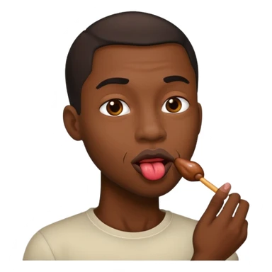cursed black man licking lips sticker