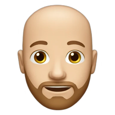 Friendly bald white man with short brown beard sticker