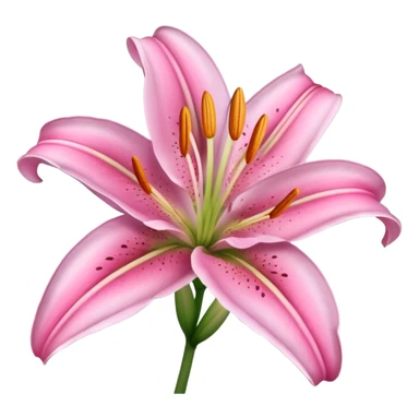 Pink lily flower sticker