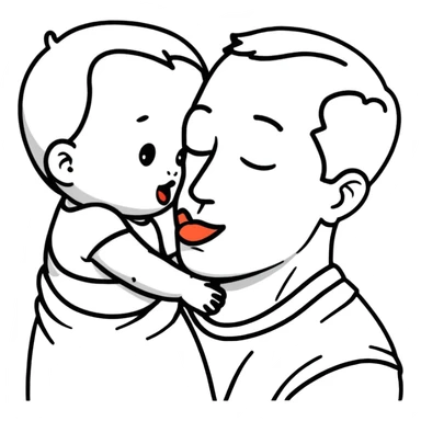 Baby kissing dad on the cheek sticker