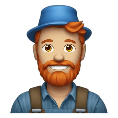 farmer with red beard and blue skin sticker