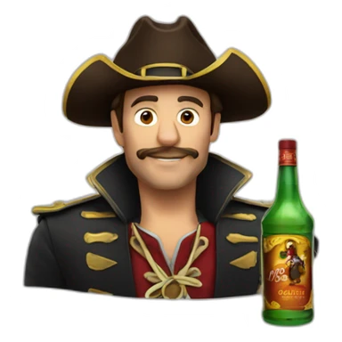 Man who drink bottle of captain Morgan sticker