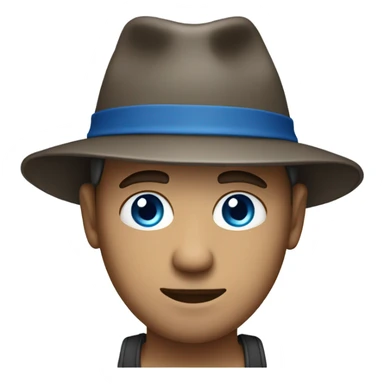 casual male portrait with hat blue eyes sticker