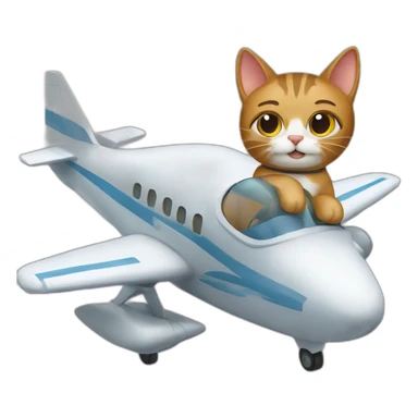 Cat piloting an aeroplane sticker
