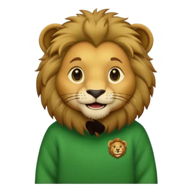 lion wearing green jumper sticker