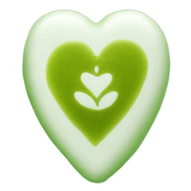 Matcha white glass heart  sticker