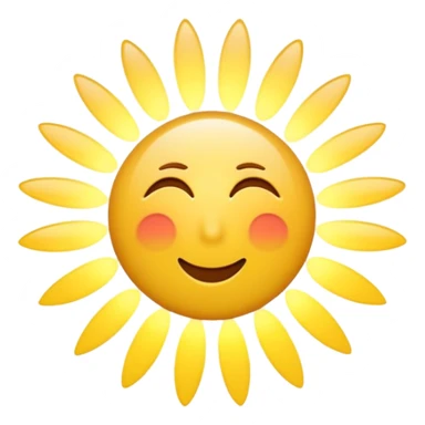 iOS-style 3D emoji: bright radial burst of light from center, white core fading to yellow, surrounded by dynamic motion streaks, soft glow, no text, no faces sticker