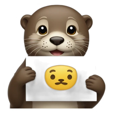otter holding a sign that says good bye sticker