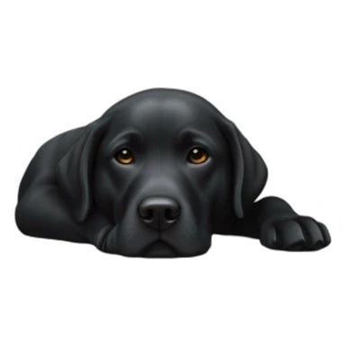 Un labrador noir qui dort sticker