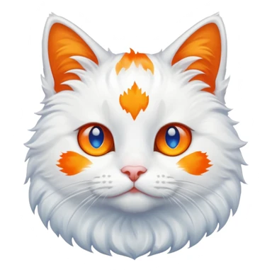 gatito blanco con manchas naranjas y ojos azules sticker