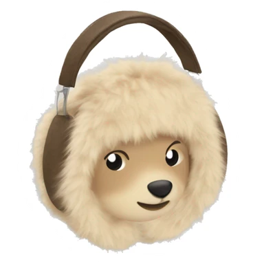 beige fur earmuffs sticker